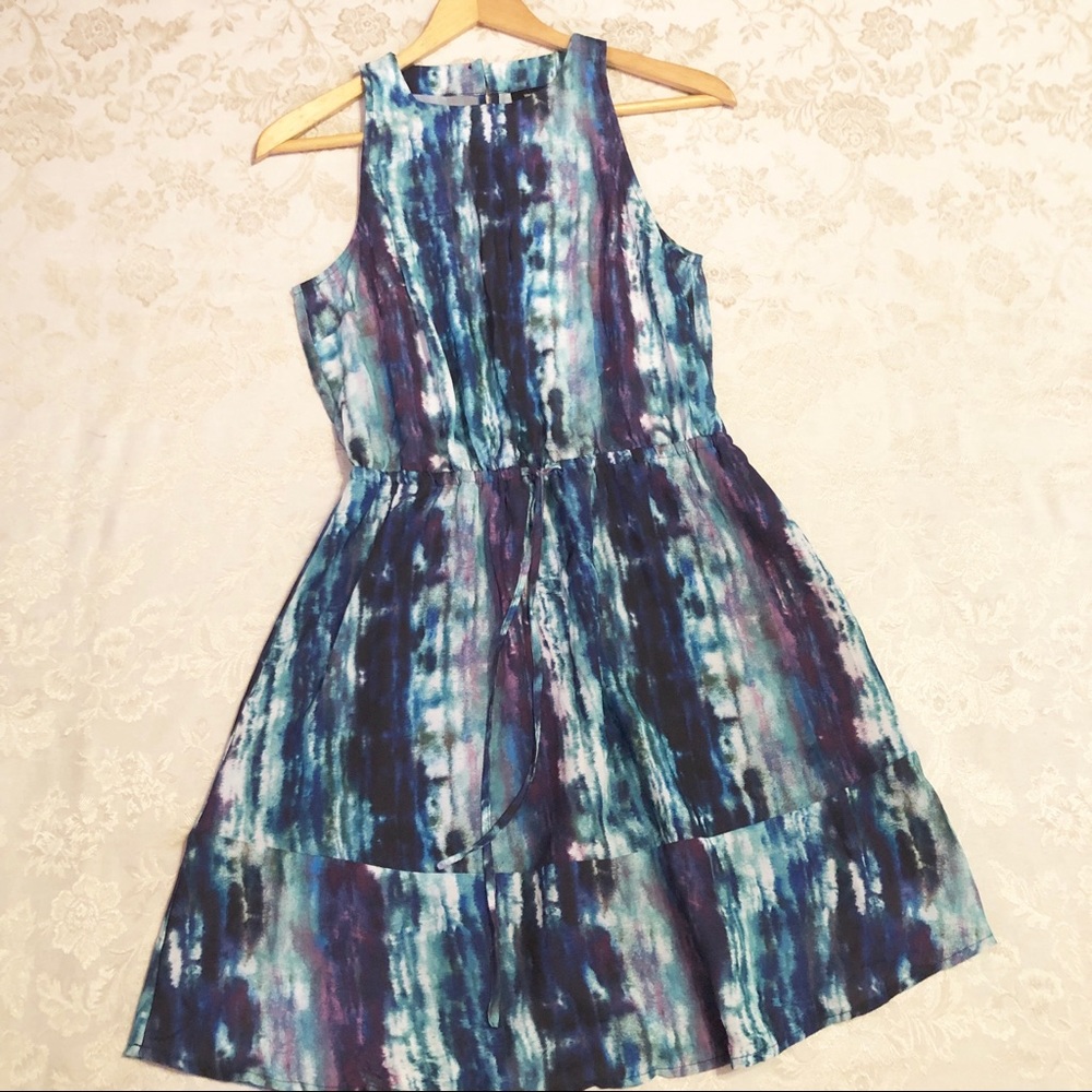 Massimo | Multi Color Elegant Short Dress Plum Tid